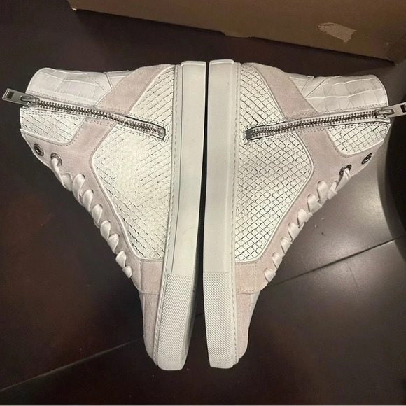 NIB Zadig & Voltaire High Flash Keith Leather Sneaker White Snake Croc Suede 38 - Picture 9 of 13